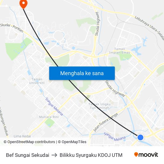 Opp Tampoi Indah to Bilikku Syurgaku KDOJ UTM map