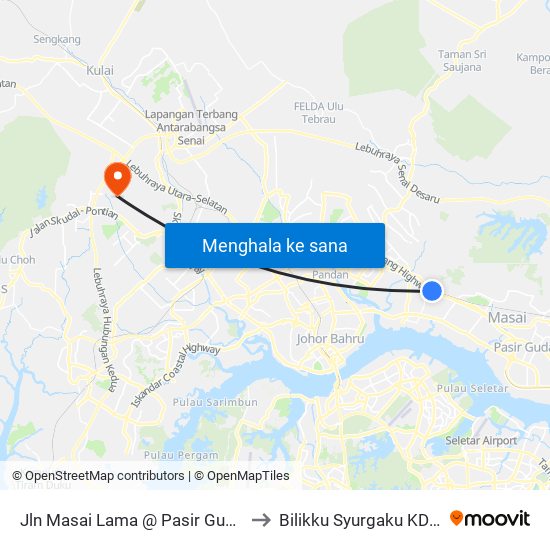 Jln Masai Lama @ Pasir Gudang Hgwy to Bilikku Syurgaku KDOJ UTM map