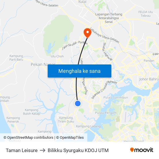 Taman Leisure to Bilikku Syurgaku KDOJ UTM map