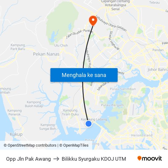 Opp Jln Pak Awang to Bilikku Syurgaku KDOJ UTM map