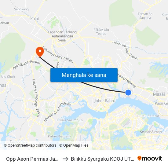 Opp Aeon Permas Jaya to Bilikku Syurgaku KDOJ UTM map