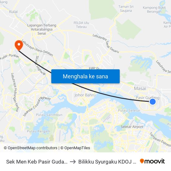 Sek Men Keb Pasir Gudang 3 to Bilikku Syurgaku KDOJ UTM map