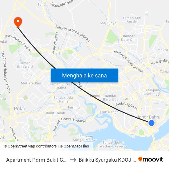 Apartment Pdrm Bukit Chagar to Bilikku Syurgaku KDOJ UTM map