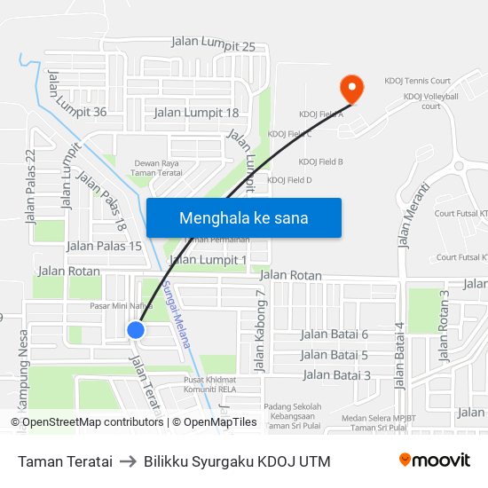 Taman Teratai to Bilikku Syurgaku KDOJ UTM map