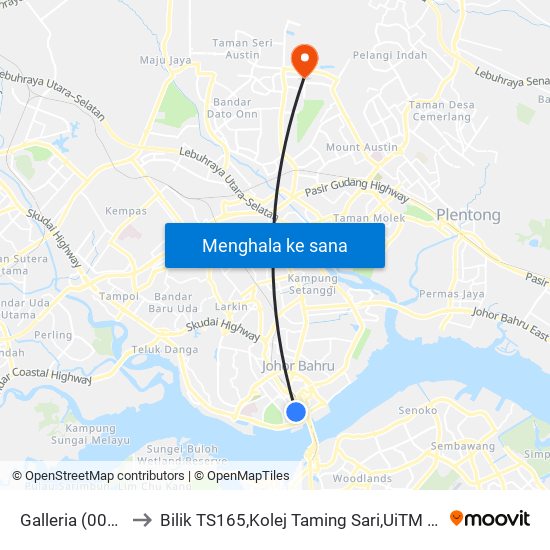 Galleria (0008095) to Bilik TS165,Kolej Taming Sari,UiTM Segamat, Johor map