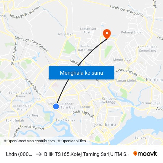 Lhdn (0002929) to Bilik TS165,Kolej Taming Sari,UiTM Segamat, Johor map