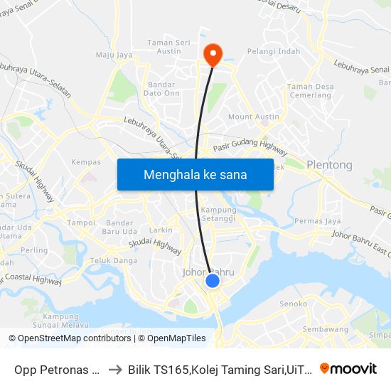 Opp Petronas Jln Storey to Bilik TS165,Kolej Taming Sari,UiTM Segamat, Johor map