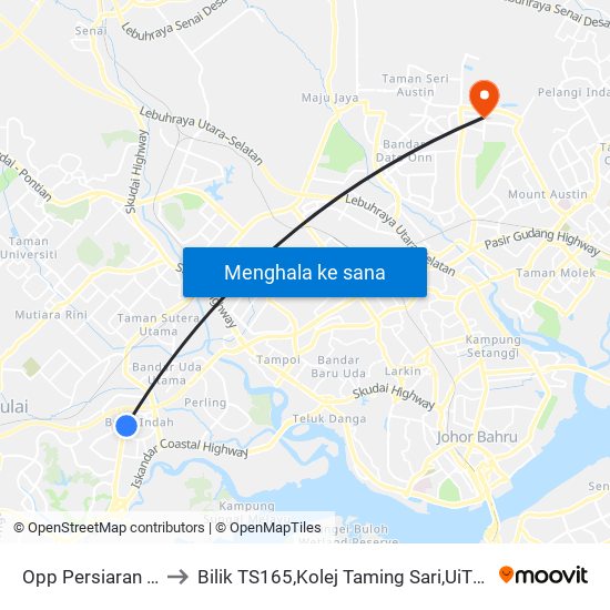 Opp Persiaran Indah (1) to Bilik TS165,Kolej Taming Sari,UiTM Segamat, Johor map