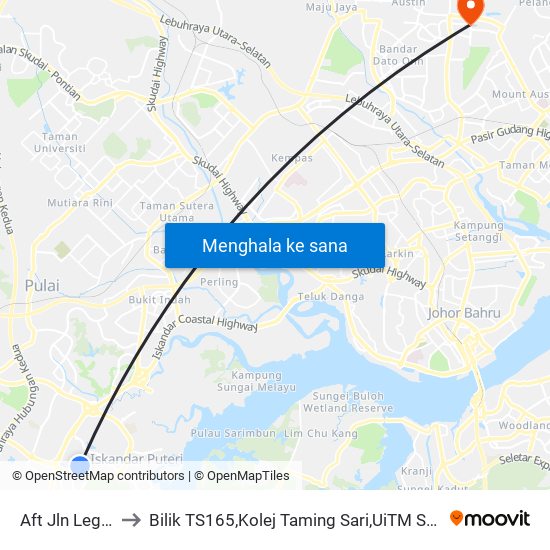 Aft Jln Legoland to Bilik TS165,Kolej Taming Sari,UiTM Segamat, Johor map