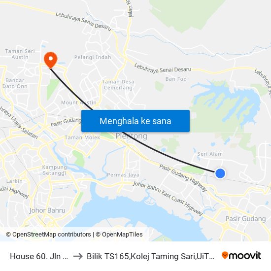 House 60. Jln Tasek 13 to Bilik TS165,Kolej Taming Sari,UiTM Segamat, Johor map