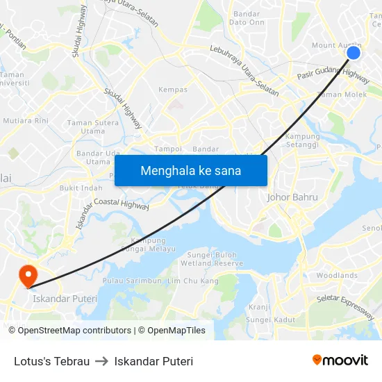 Lotus's Tebrau to Iskandar Puteri map