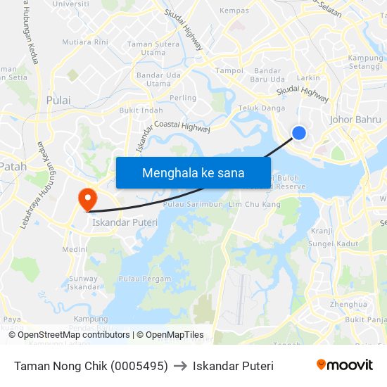 Taman Nong Chik (0005495) to Iskandar Puteri map