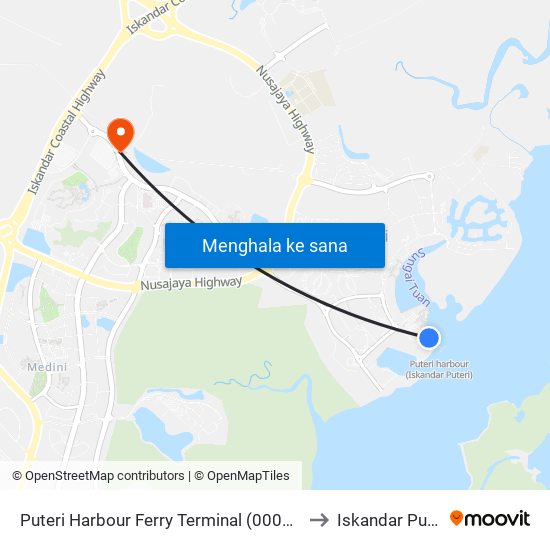 Puteri Harbour Ferry Terminal (0008130) to Iskandar Puteri map