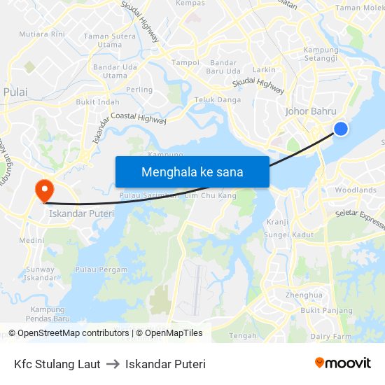 Kfc Stulang Laut to Iskandar Puteri map