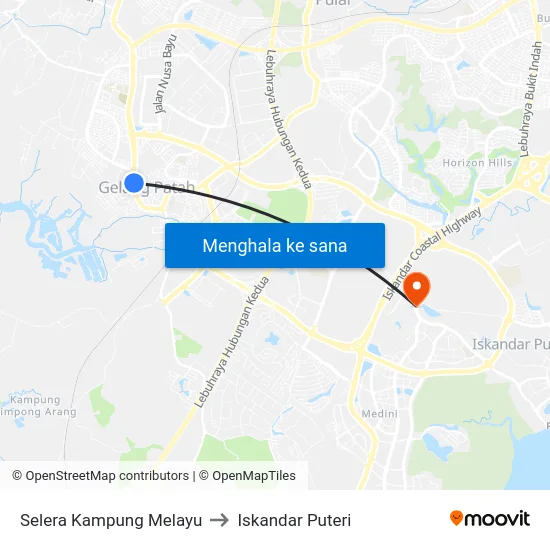 Selera Kampung Melayu to Iskandar Puteri map