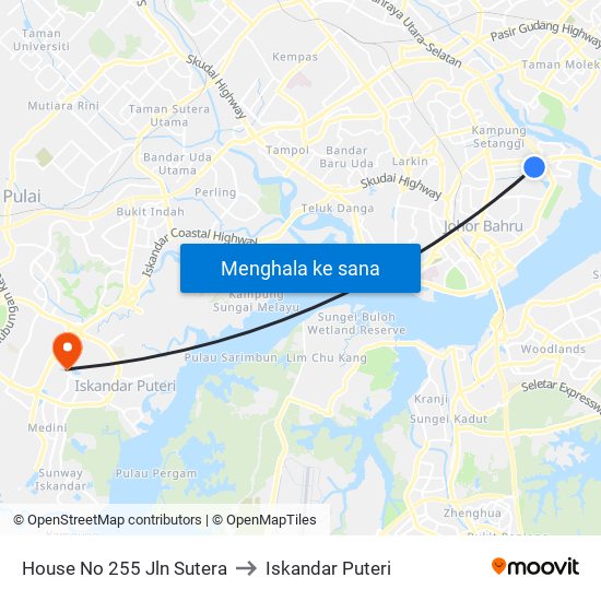 House No 255 Jln Sutera to Iskandar Puteri map