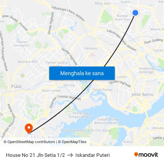 Jalan Setia 1 Opp Setia Park to Iskandar Puteri map