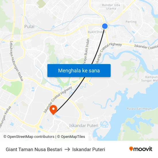 Giant Taman Nusa Bestari to Iskandar Puteri map