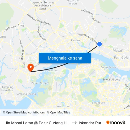 Jln Masai Lama @ Pasir Gudang Hgwy to Iskandar Puteri map