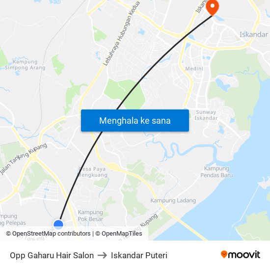 Opp Gaharu Hair Salon to Iskandar Puteri map