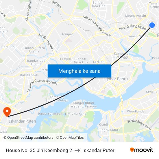 House No. 35 Jln Keembong 2 to Iskandar Puteri map