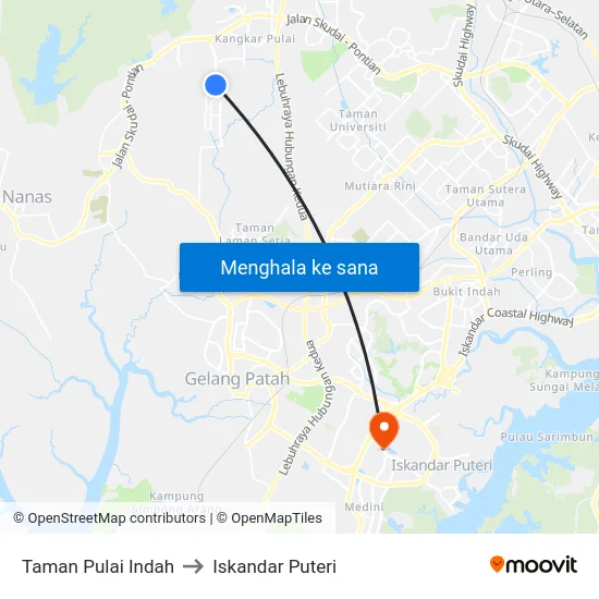 Taman Pulai Indah to Iskandar Puteri map