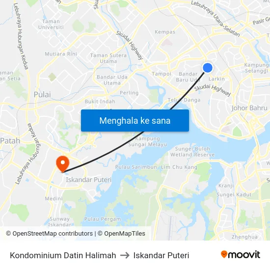 Kondominium Datin Halimah to Iskandar Puteri map
