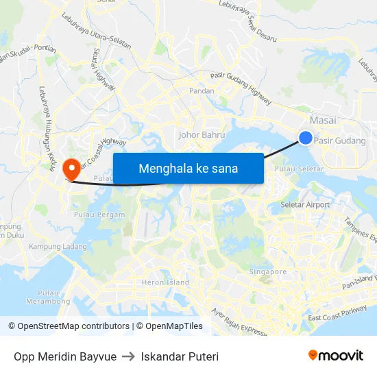 Opp Meridin Bayvue to Iskandar Puteri map
