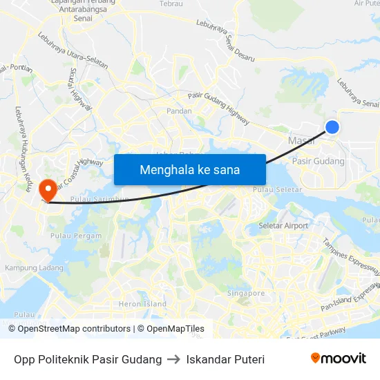 Opp Politeknik Pasir Gudang to Iskandar Puteri map