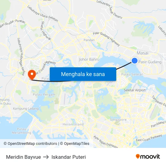 Meridin Bayvue to Iskandar Puteri map
