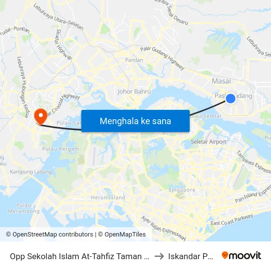 Opp Sekolah Islam At-Tahfiz Taman Mawar to Iskandar Puteri map