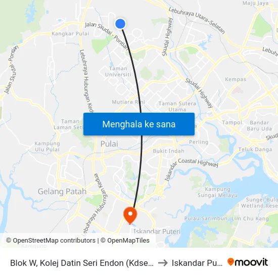 Blok W, Kolej Datin Seri Endon (Kdse), Utm to Iskandar Puteri map