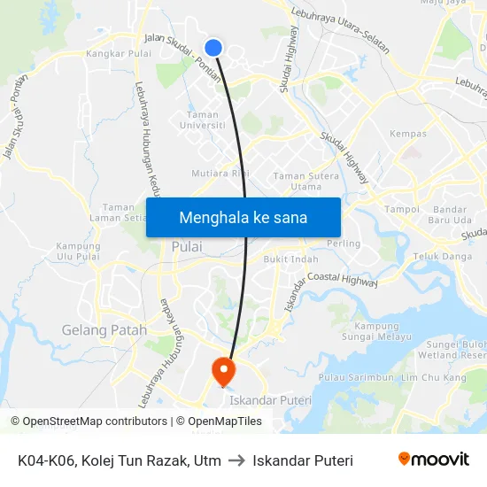 K04-K06, Kolej Tun Razak, Utm to Iskandar Puteri map