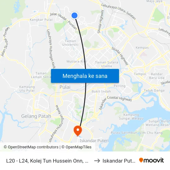 L20 - L24, Kolej Tun Hussein Onn, Utm to Iskandar Puteri map