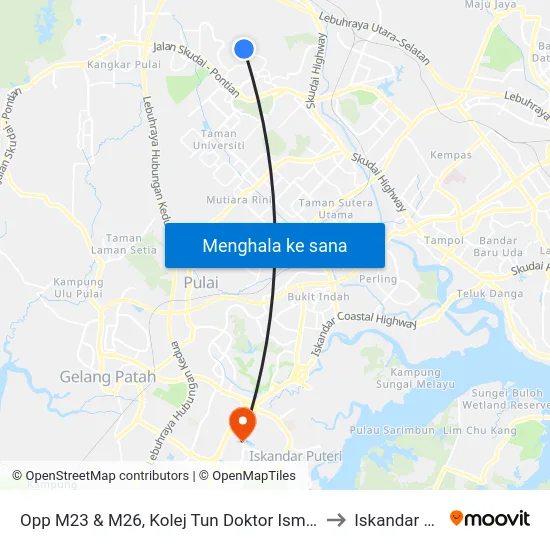 Opp M23 & M26, Kolej Tun Doktor Ismail (Ktdi), Utm to Iskandar Puteri map