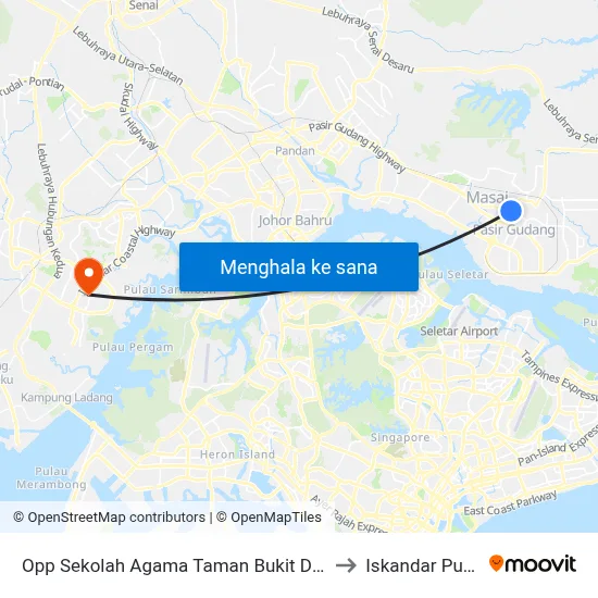 Opp Sekolah Agama Taman Bukit Dahlia to Iskandar Puteri map