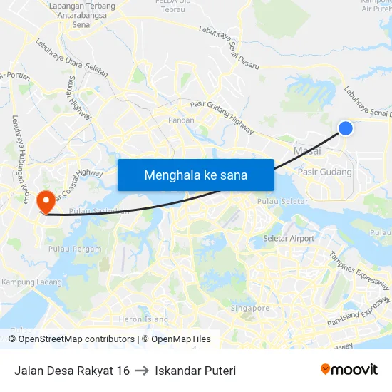 Jalan Desa Rakyat 16 to Iskandar Puteri map
