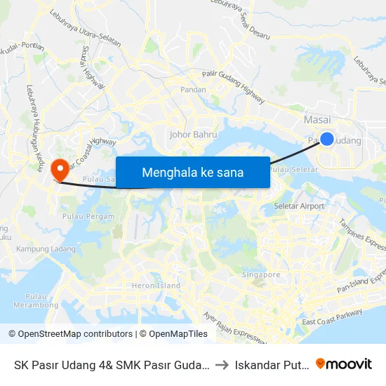 SK Pasır Udang 4& SMK Pasır Gudang2 to Iskandar Puteri map