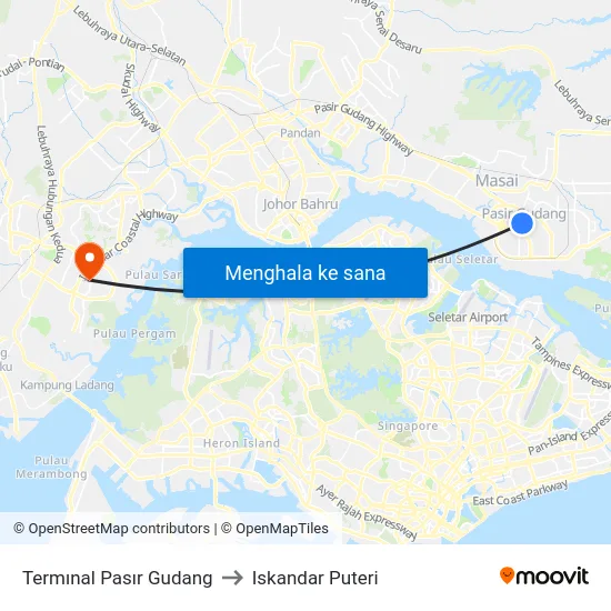 Termınal Pasır Gudang to Iskandar Puteri map