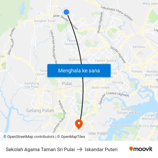 Sekolah Agama Taman Sri Pulai to Iskandar Puteri map