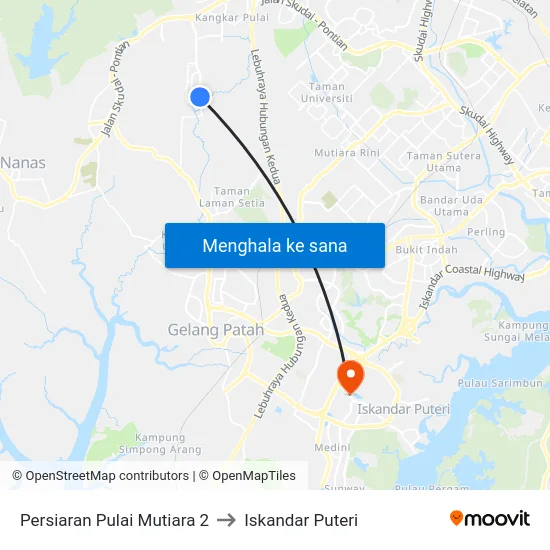 Persiaran Pulai Mutiara 2 to Iskandar Puteri map
