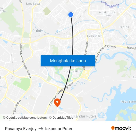Pasaraya Everjoy to Iskandar Puteri map