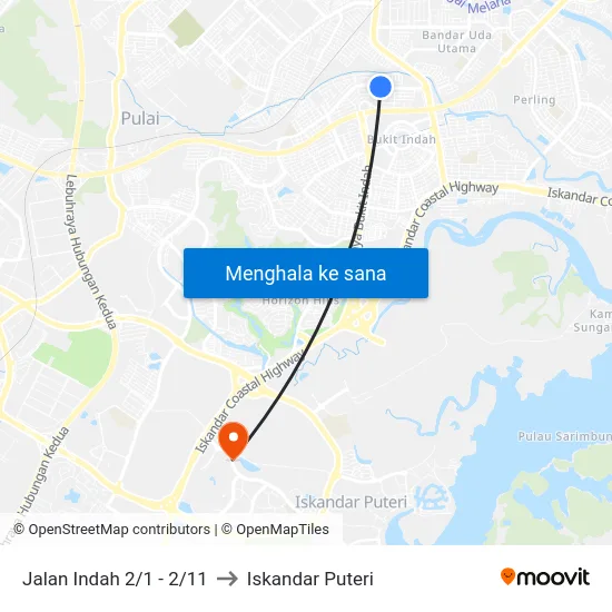 Jalan Indah 2/1 - 2/11 to Iskandar Puteri map
