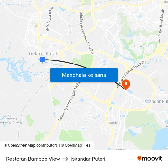 Restoran Bamboo View to Iskandar Puteri map