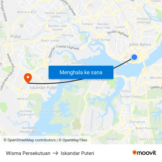 Wisma Persekutuan to Iskandar Puteri map