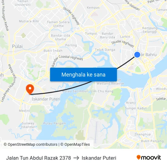 Jalan Tun Abdul Razak 2378 to Iskandar Puteri map