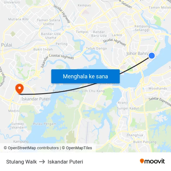 Stulang Walk to Iskandar Puteri map