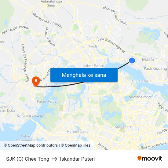 SJK (C) Chee Tong to Iskandar Puteri map