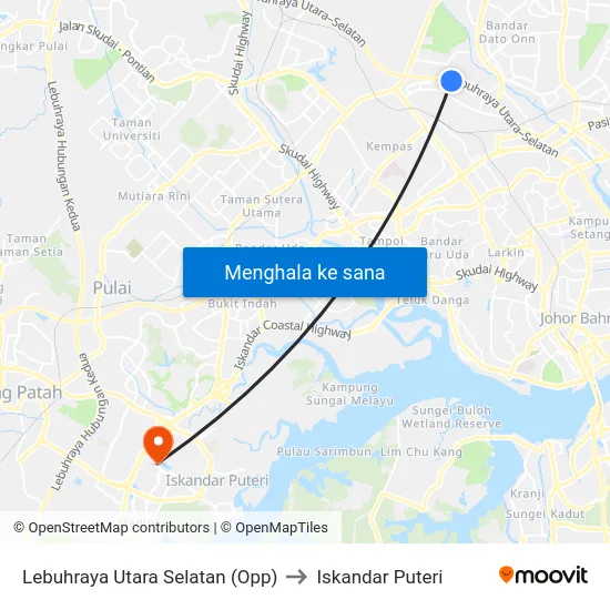 Lebuhraya Utara Selatan (Opp) to Iskandar Puteri map