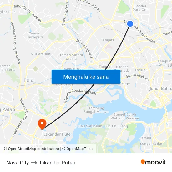 Nasa City to Iskandar Puteri map